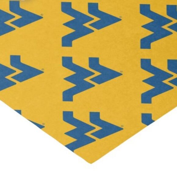West Virginia 21”Square Collegiate Bandanna Yellow/Blue Mountaineer Apparel - Picture 1 of 3